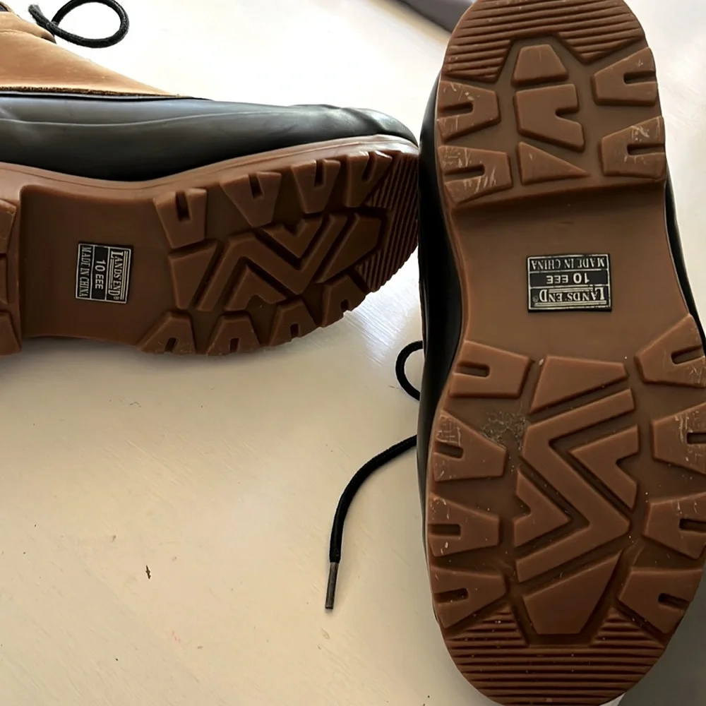 Lands’ End thinsulate suede leather duck shoes 10EEE